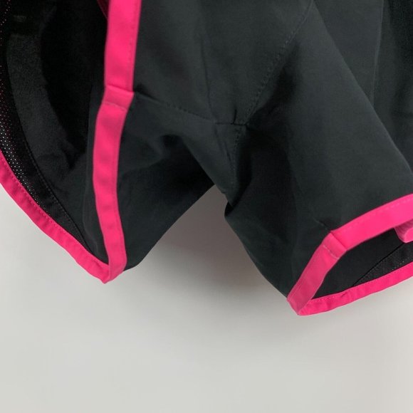 Nike Running Shorts Tempo Mesh Black Barbie Pink Lined Dri Fit - Picture 3 of 7